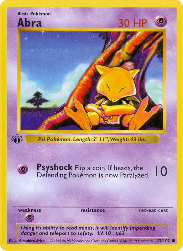 Abra (043/102) [Base Set Shadowless (Unlimited)]