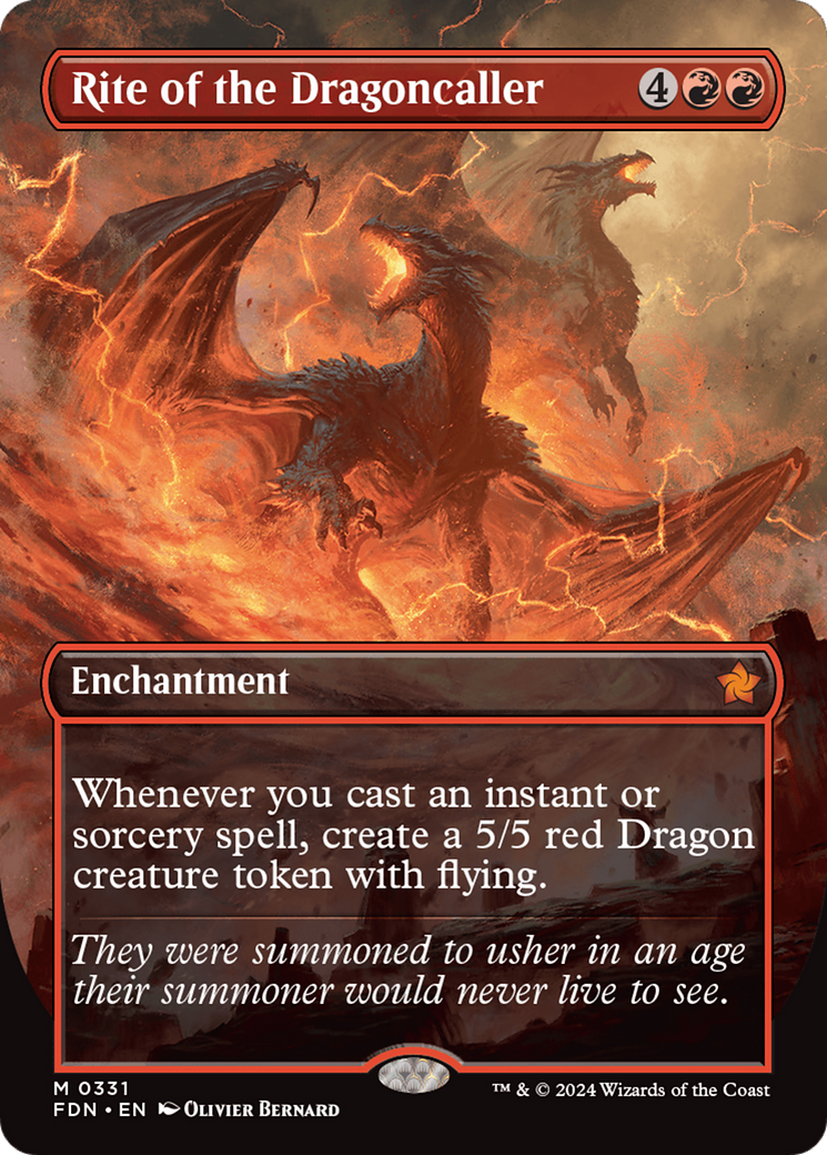 Rite of the Dragoncaller (FDN-331) - Foundations: (enchantment) (Borderless) Foil