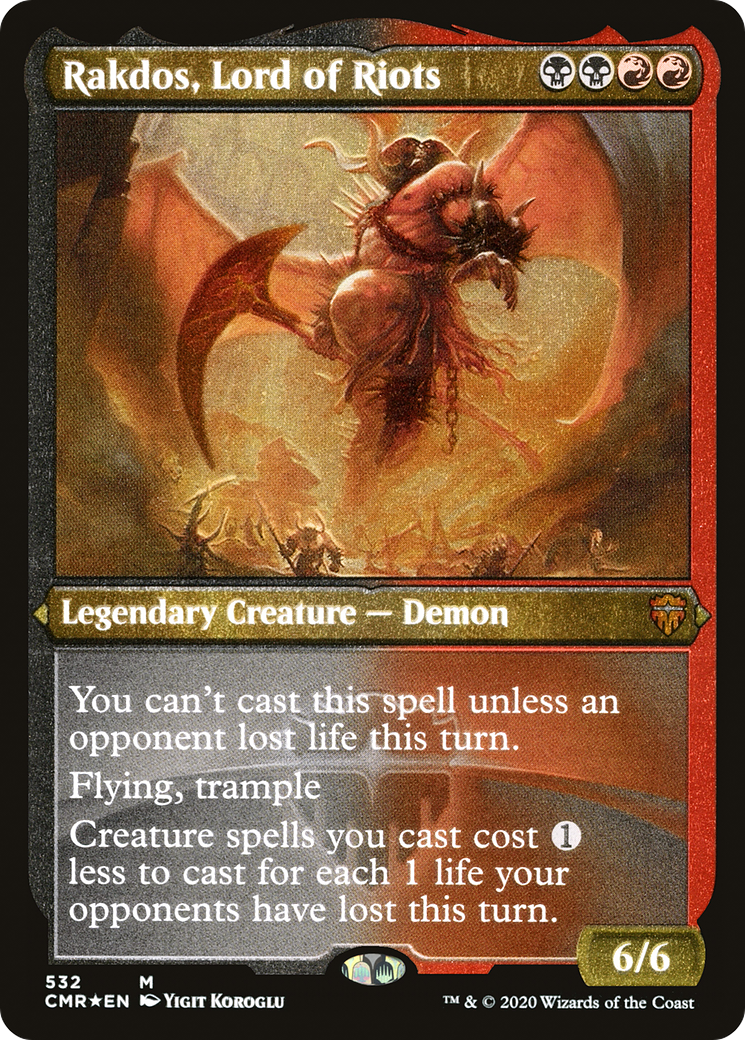 Rakdos, Lord of Riots (CMR-532) - Commander Legends Etched Foil