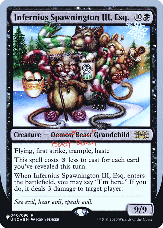 Infernius Spawnington III, Esq. (LIST-021) - The List (Unfinity Foil Edition) Foil