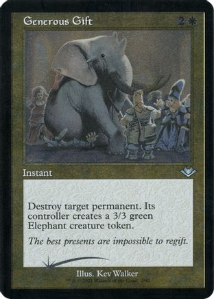 Generous Gift (Retro Frame) (Foil Etched) (MH1-002) - Modern Horizons Foil