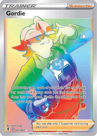 Gordie (Secret) 223/203  - Holofoil SWSH07 Evolving Skies - Secret Rare