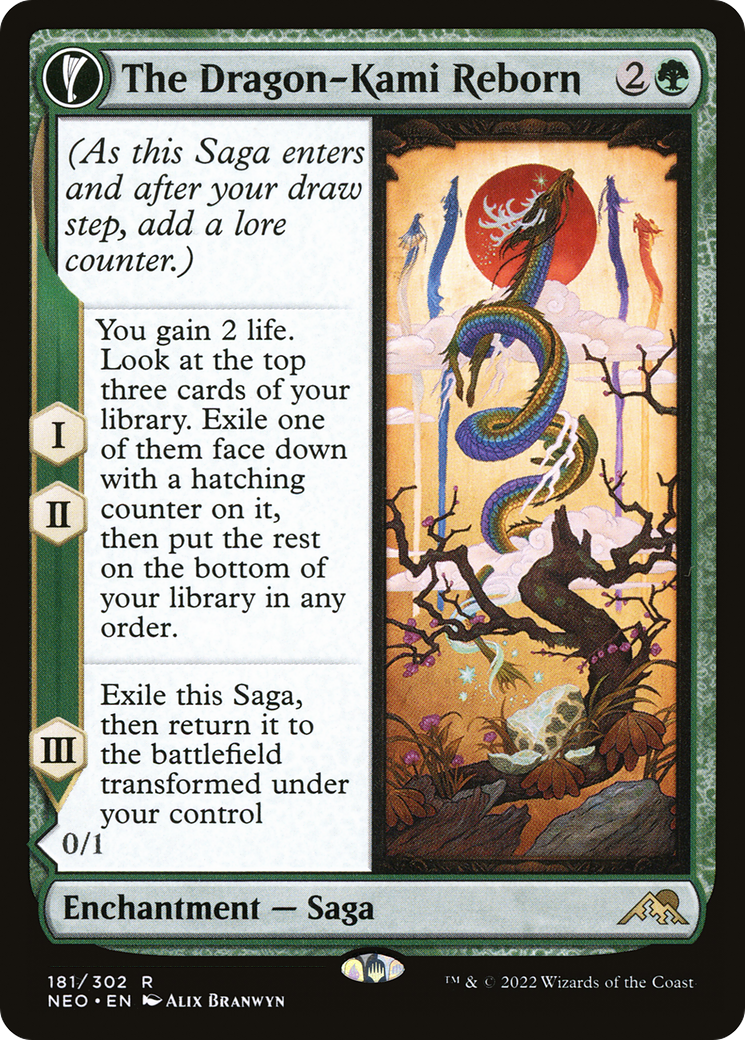 The Dragon-Kami Reborn // Dragon-Kami's Egg (NEO-181) - Kamigawa: Neon Dynasty: (fandfc, enchantment) Foil