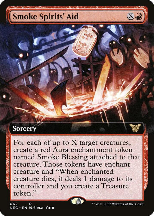 Smoke Spirits' Aid (Extended Art) (62) [Neon Dynasty Commander] [Extended Art]