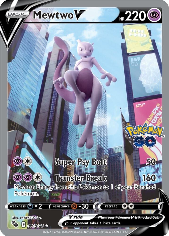 Mewtwo V (Alternate Full Art) (072/078) [Pokemon GO]