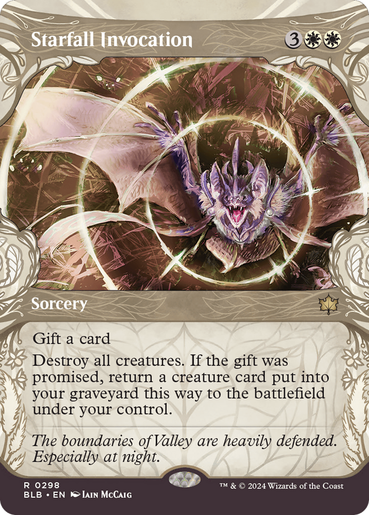 Starfall Invocation (BLB-298) - Bloomburrow: (Showcase) (Borderless) Foil