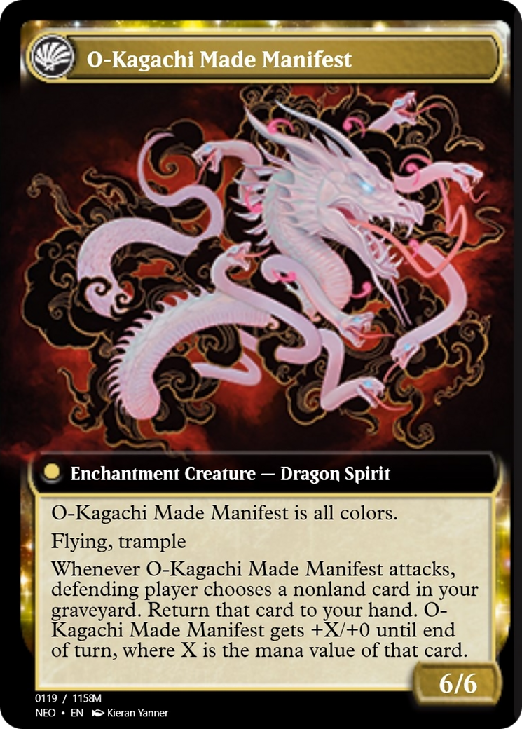 The Kami War // O-Kagachi Made Manifest (PRM-98101) - Magic Online Promos: (enchantment) Foil