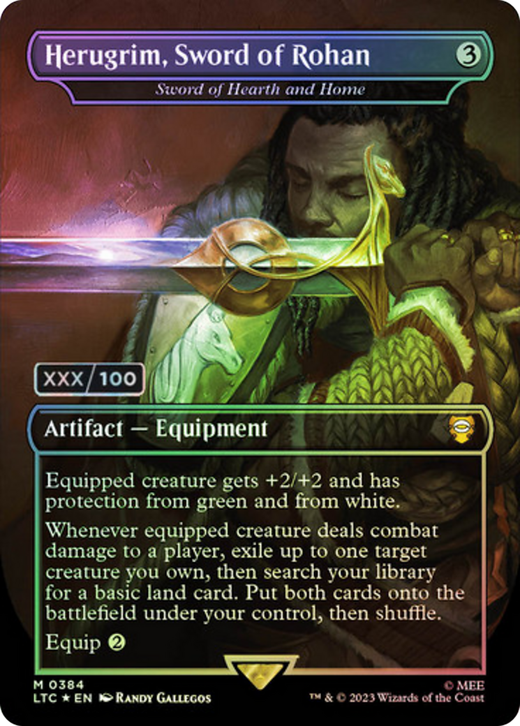 Sword of Hearth and Home (LTC-384) - Tales of Middle-earth Commander / Herugrim, Sword of Rohan (Borderless) Foil