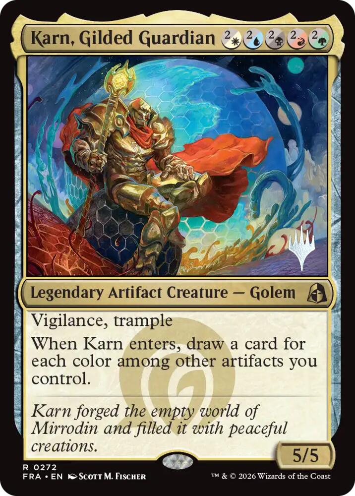 Karn, Gilded Guardian (272) [Reality Fracture Promos]