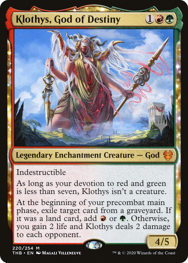 Klothys, God of Destiny (PPTHB-220P) - Theros Beyond Death Promos: (enchantment) Foil