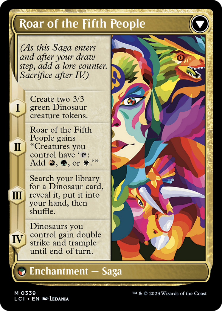 Huatli, Poet of Unity // Roar of the Fifth People (LCI-339) - The Lost Caverns of Ixalan (Borderless) Foil