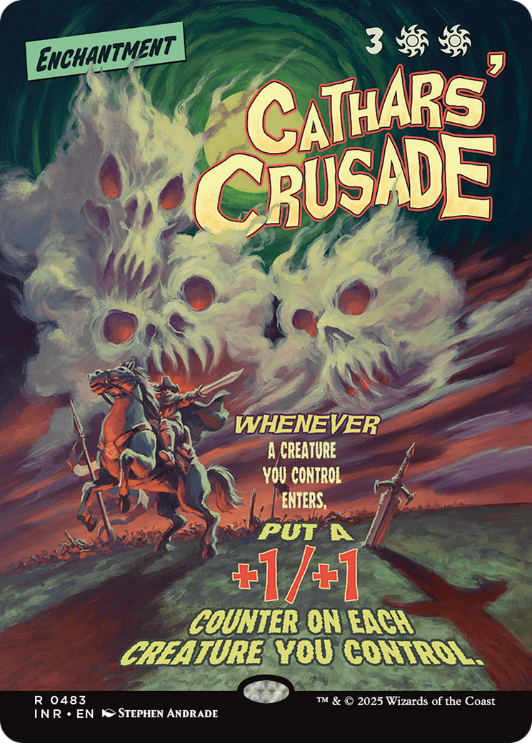 Cathars' Crusade (INR-483) - Innistrad Remastered: (Showcase, enchantment) (Borderless)