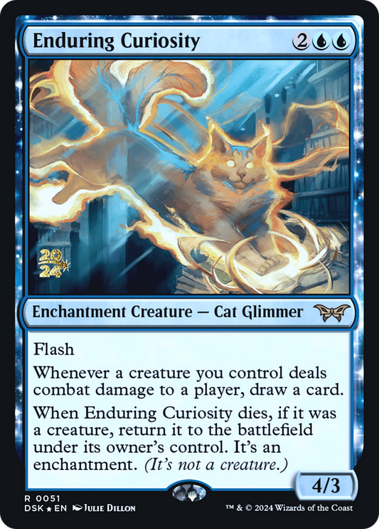 Enduring Curiosity (PRE-051) - Duskmourn: House of Horror Promos: (enchantment) Foil