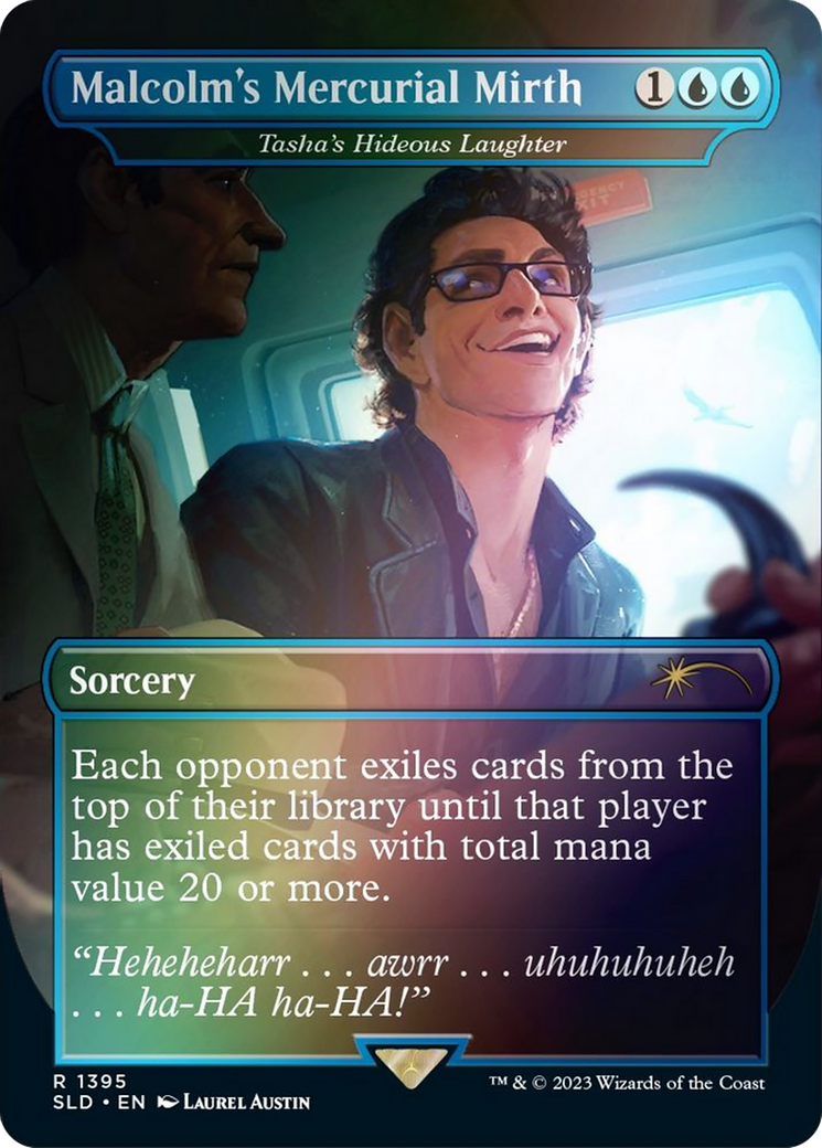 Tasha's Hideous Laughter (SLD-1395) - Secret Lair Drop / Malcolm's Mercurial Mirth (Borderless) Foil