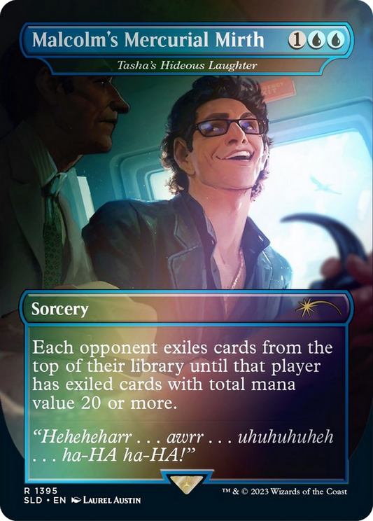 Tasha's Hideous Laughter (SLD-1395) - Secret Lair Drop / Malcolm's Mercurial Mirth (Borderless) Foil