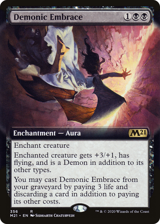 Demonic Embrace (M21-356) - Core Set 2021: (Extended Art) Foil