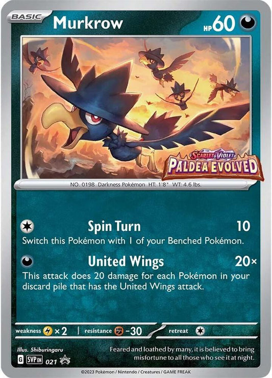 Murkrow - 021 (Prerelease) [SV Scarlet and Violet Promo Cards]
