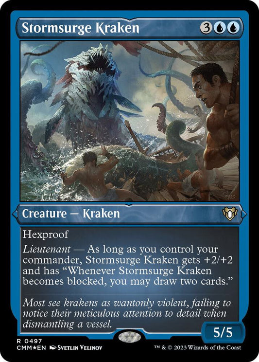 Stormsurge Kraken (Foil Etched) (497) [Commander Masters]