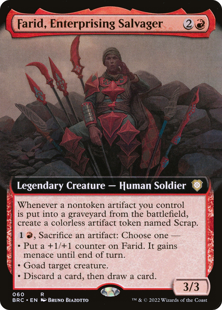 Farid, Enterprising Salvager (BRC-060) - The Brothers' War Commander: (Extended Art)