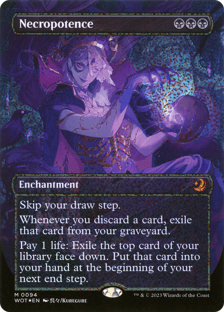 Necropotence (WOT-094) - Wilds of Eldraine: Enchanting Tales (Borderless) Foil