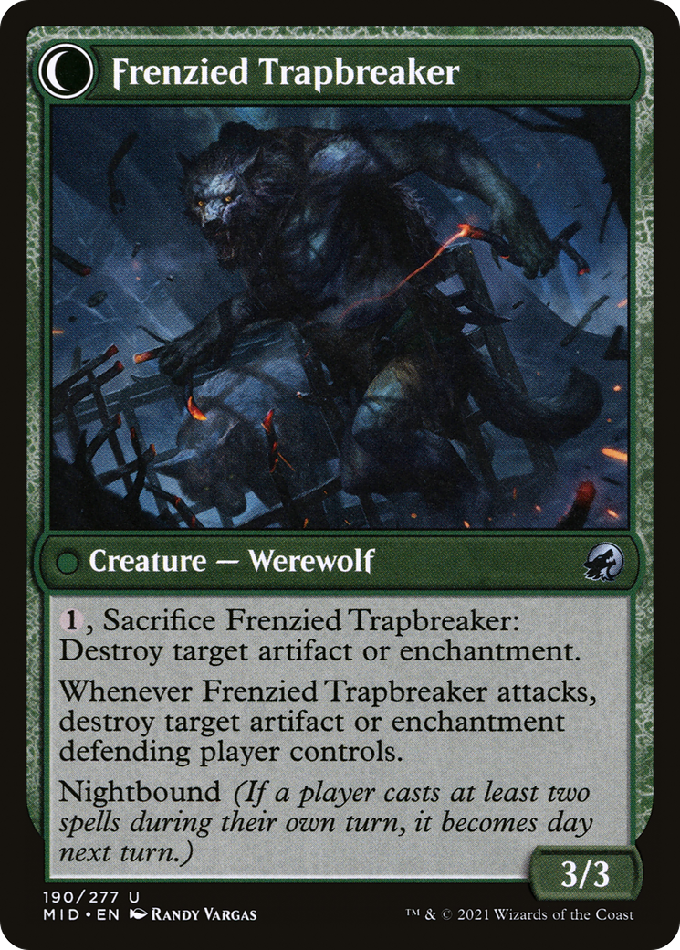 Outland Liberator // Frenzied Trapbreaker (MID-190) - Innistrad: Midnight Hunt: (Double Faced Transform) Foil