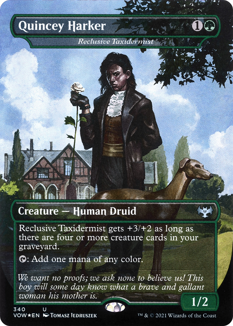 Reclusive Taxidermist (VOW-340) - Innistrad: Crimson Vow / Quincey Harker (Borderless) Foil