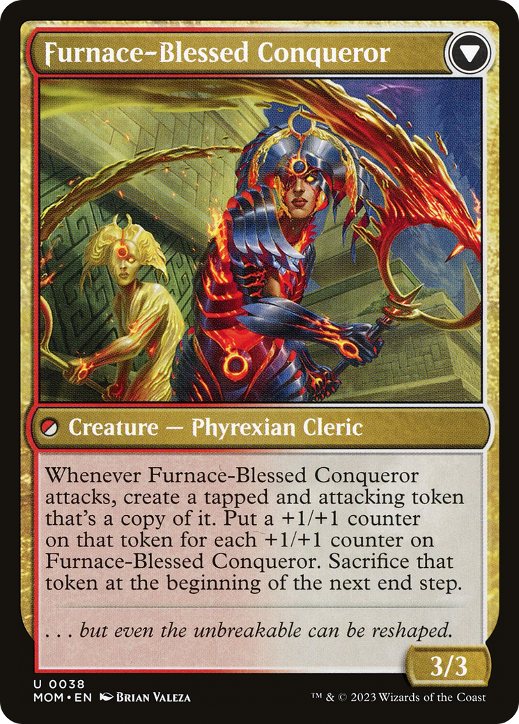 Sun-Blessed Guardian // Furnace-Blessed Conqueror (MOM-038) - March of the Machine Foil