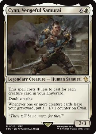 Cyan, Vengeful Samurai (Surge Foil) (FIC-016) - Commander: FINAL FANTASY Foil