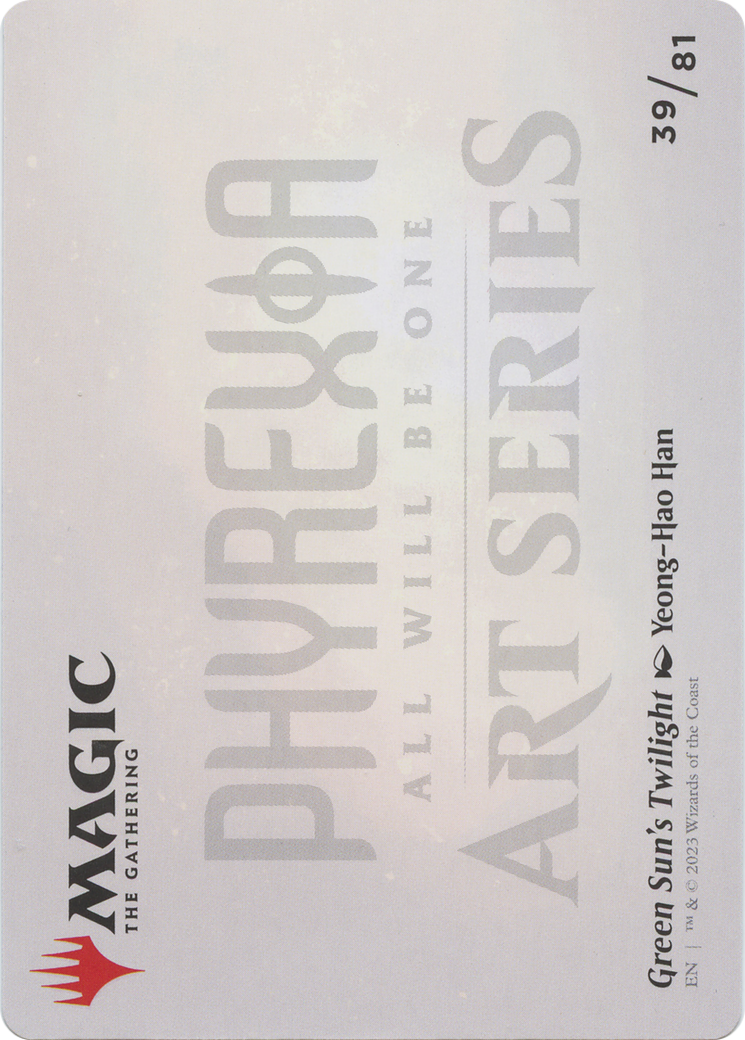 Green Sun's Twilight // Green Sun's Twilight (AONE-039) - Phyrexia: All Will Be One Art Series (Borderless) Foil