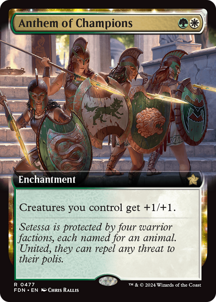 Anthem of Champions (FDN-477) - Foundations: (enchantment, Extended Art)