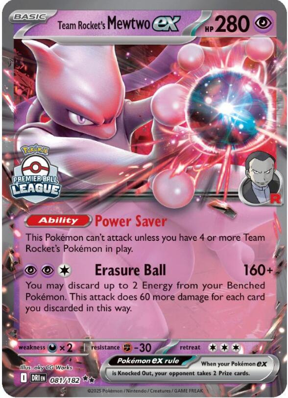 Team Rocket's Mewtwo ex (081/182) [League and Championship Cards]