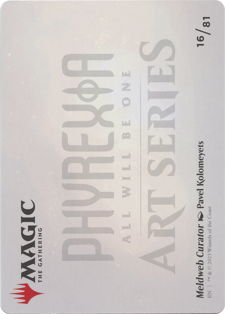 Meldweb Curator // Meldweb Curator (AONE-016) - Phyrexia: All Will Be One Art Series (Borderless) Foil
