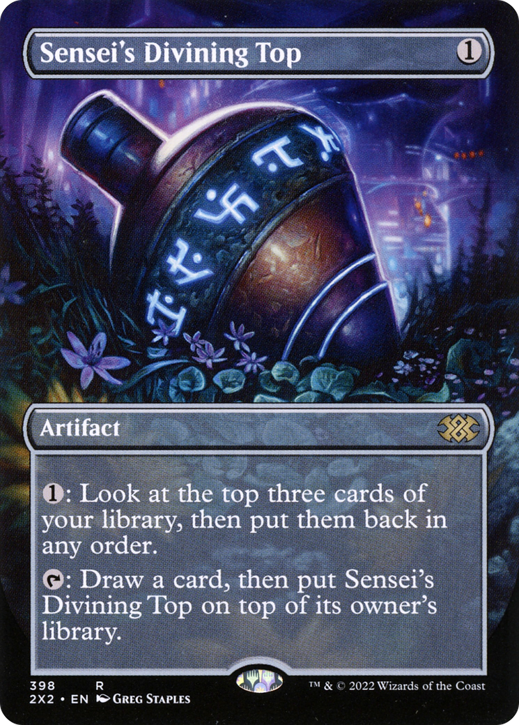 Sensei's Divining Top (Borderless) (2X2-398) - Double Masters 2022 (Borderless) Foil