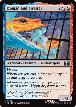 Iceman and Firestar (MSC-742) - Marvel Super Heroes Foil