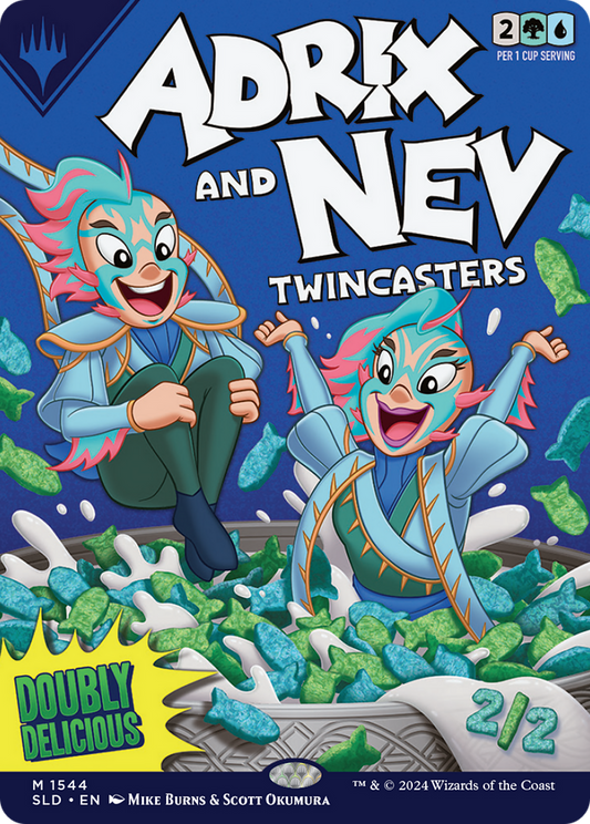 Adrix and Nev, Twincasters // Adrix and Nev, Twincasters (SLD-1544) - Secret Lair Drop (Borderless) Foil