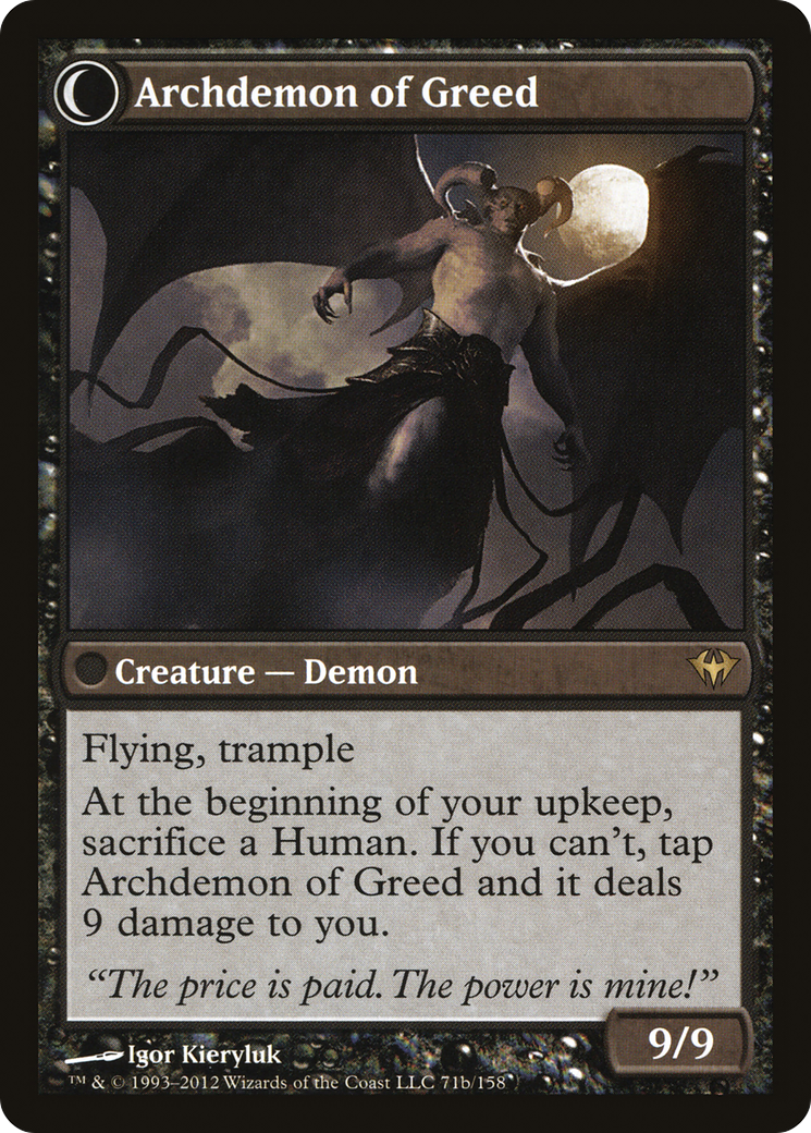 Ravenous Demon // Archdemon of Greed (DKA-071) - Dark Ascension: (Double Faced Transform)