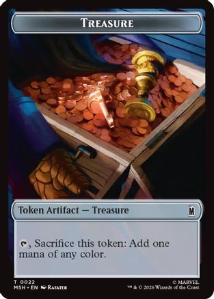 Treasure (022) // Construct (014) Double-Sided Token (MSC-22 // 14) - Commander: Marvel Super Heroes