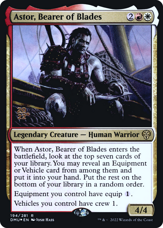 Astor, Bearer of Blades (PRE-194S) - Dominaria United Promos Foil