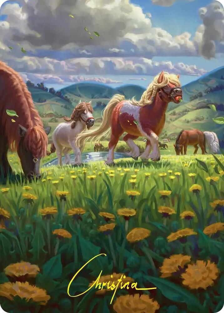 Troop of Ponies Art Card (Gold-Stamped Signature) (1) [The Hobbit Art Series]