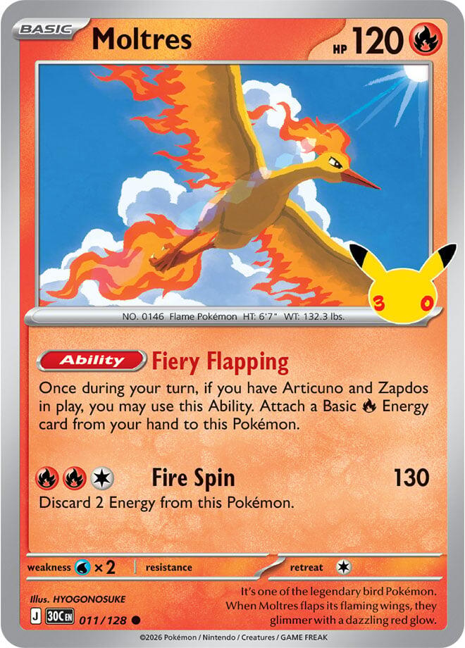 Moltres - 011/128 [ME: 30th Celebration]