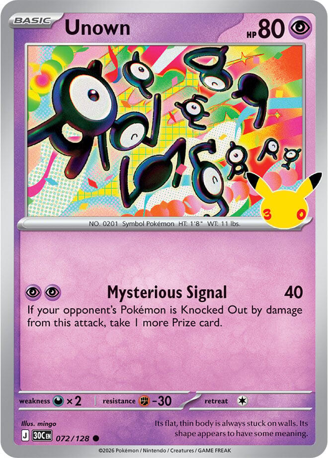 Unown (072/128) [ME: 30th Celebration]