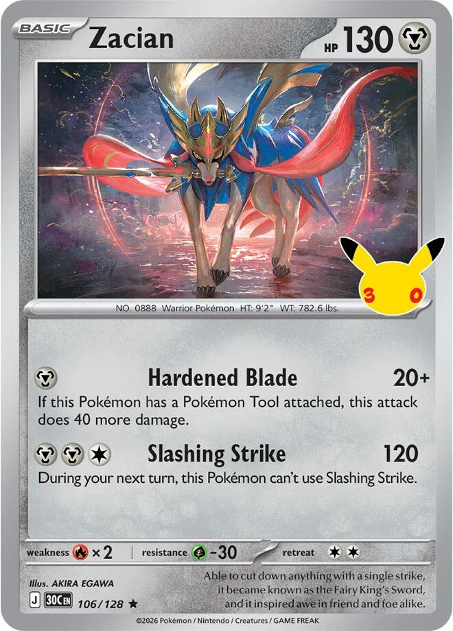 Zacian (106/128) [ME: 30th Celebration]