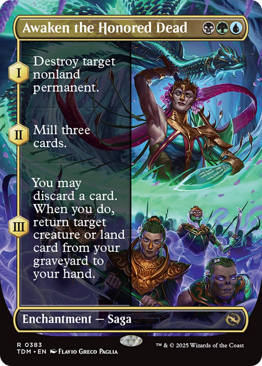 Awaken the Honored Dead (TDM-383) - Tarkir: Dragonstorm: (enchantment) (Borderless) Foil