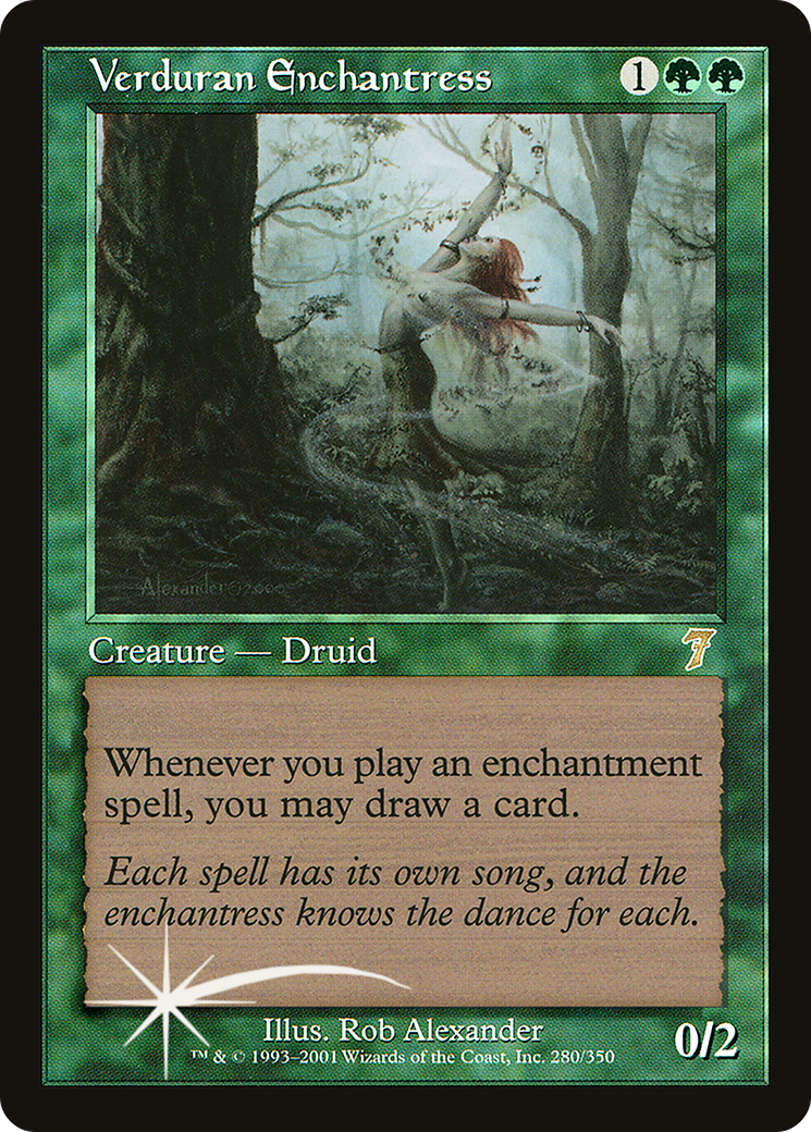 Verduran Enchantress (7ED-280★) - Seventh Edition Foil