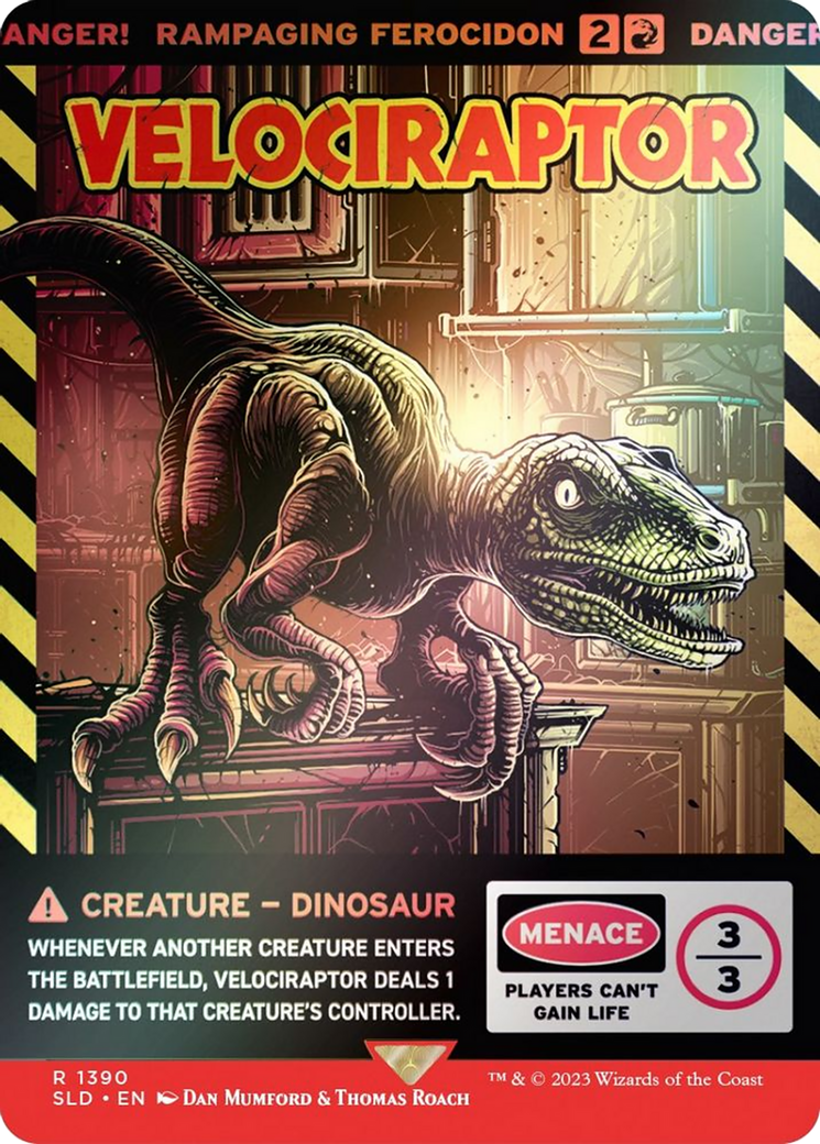 Rampaging Ferocidon (SLD-1390) - Secret Lair Drop / Velociraptor: (Full Art) (Borderless) Foil