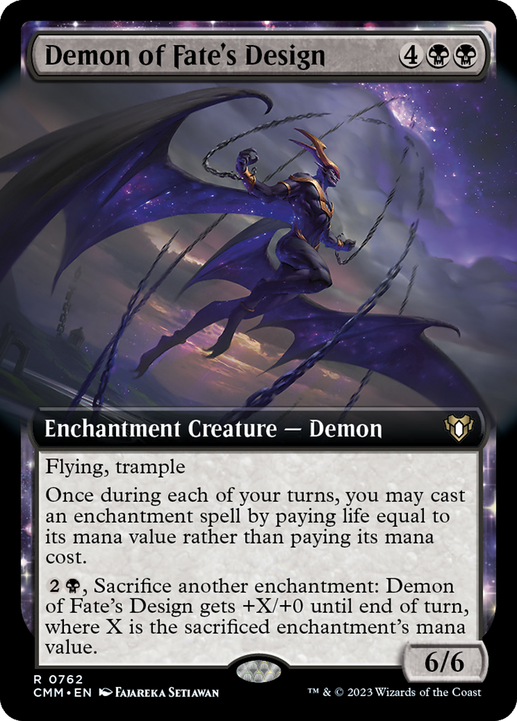 Demon of Fate's Design (CMM-762) - Commander Masters: (Extended Art, enchantment) Foil