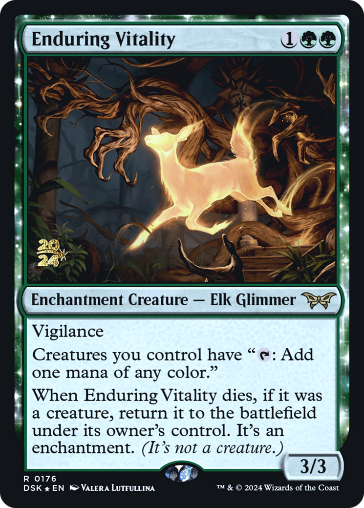 Enduring Vitality (PRE-176) - Duskmourn: House of Horror Promos: (enchantment) Foil