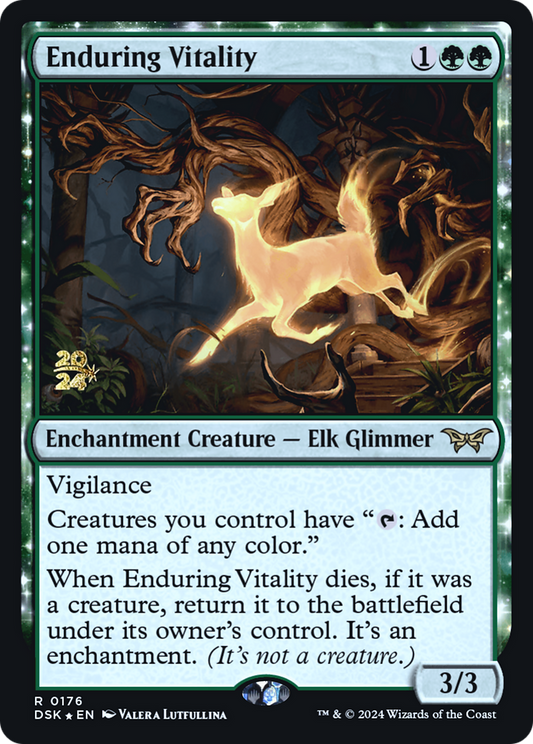 Enduring Vitality (PRE-176) - Duskmourn: House of Horror Promos: (enchantment) Foil