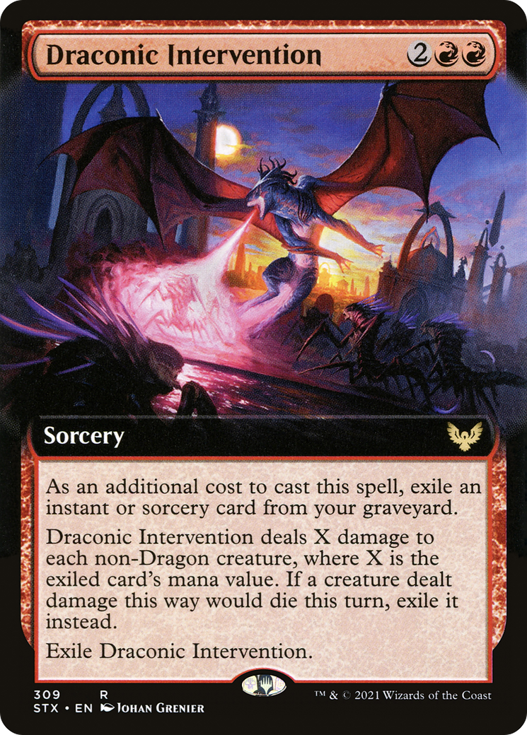 Draconic Intervention (STX-309) - Strixhaven: School of Mages: (Extended Art)