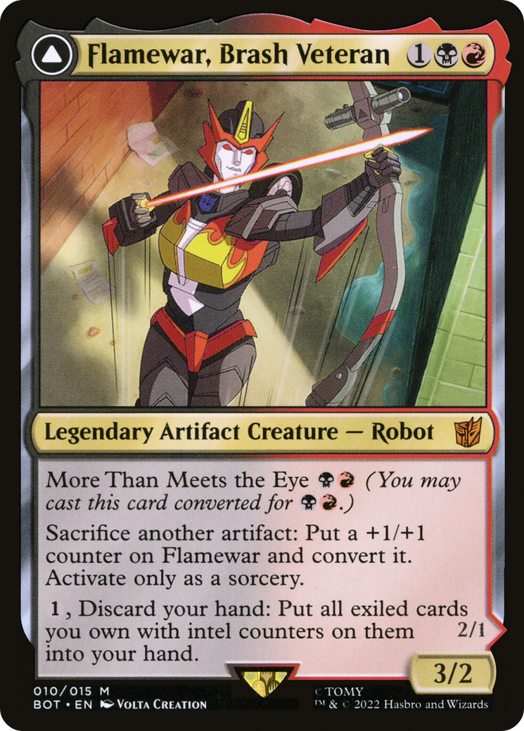 Flamewar, Brash Veteran // Flamewar, Streetwise Operative (BOT-010) - Transformers